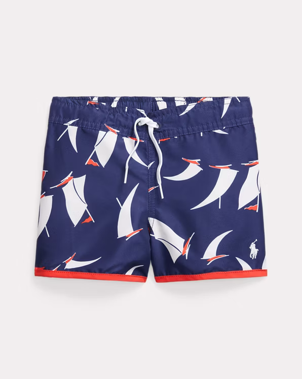 Sailboat-Print Swimming Trunk