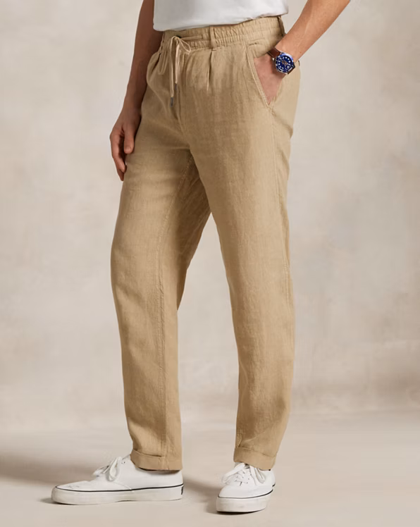 Lateef Slim Tapered Fit Linen Trouser