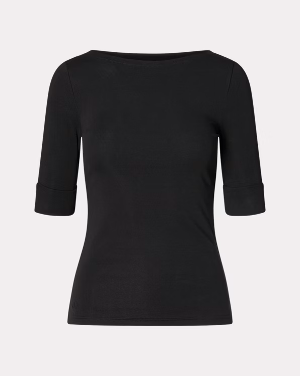 Stretch Cotton Boatneck Tee