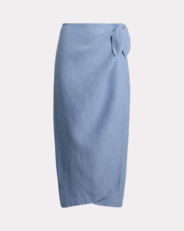 Linen Tie-Wrap Skirt