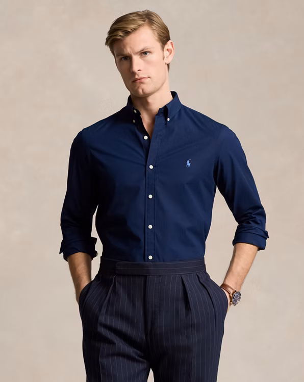 Slim Fit Stretch Poplin Shirt