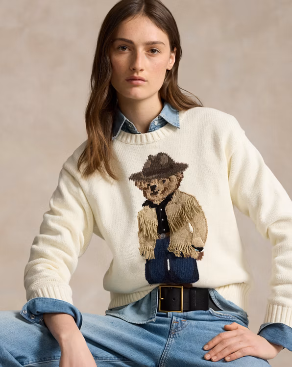 Polo Bear Cotton Crewneck Jumper