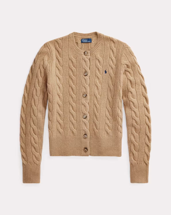 Cable-Knit Wool-Cashmere Cardigan