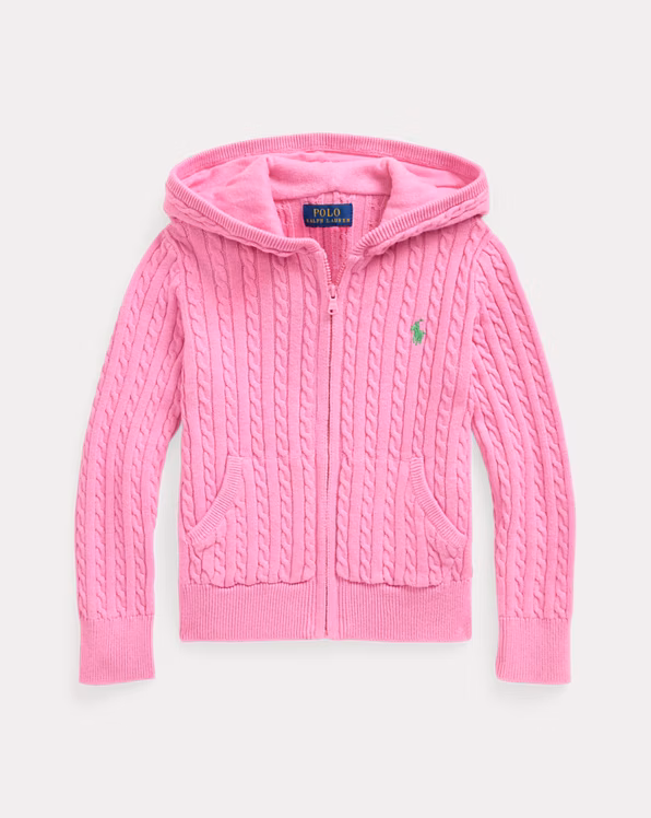 Mini-Cable Cotton Full-Zip Hoodie