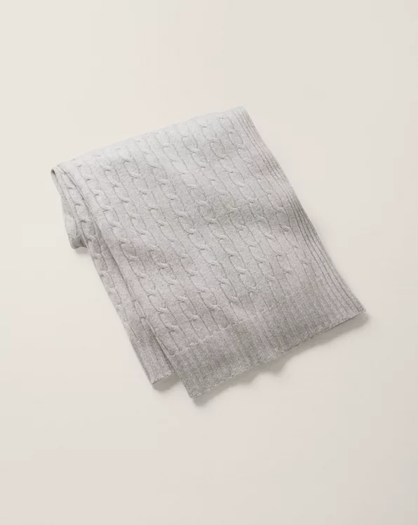 Cable Cashmere Throw Blanket