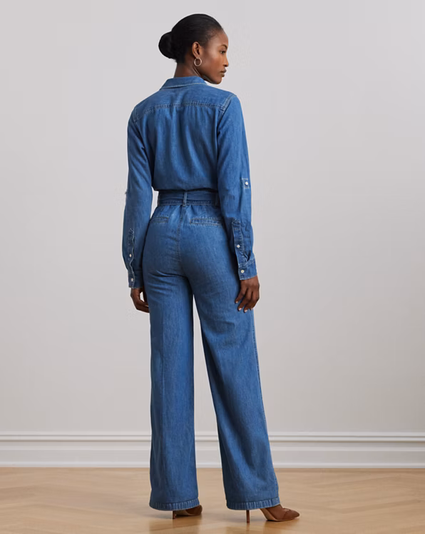 Denim Wide-Leg Jumpsuit
