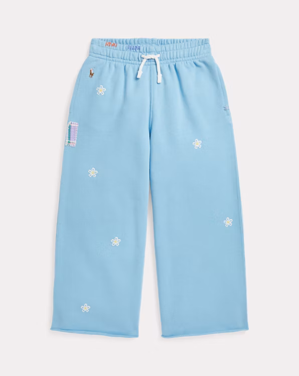 Floral Wide-Leg Tracksuit Bottoms