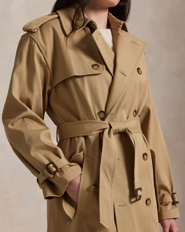 Double-Breasted Twill Trench Coat