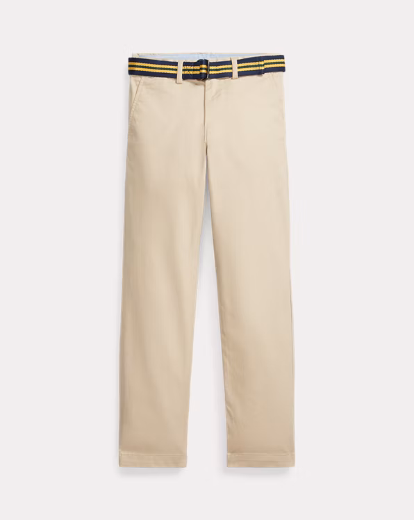 Belted Slim Fit Stretch Twill Trouser