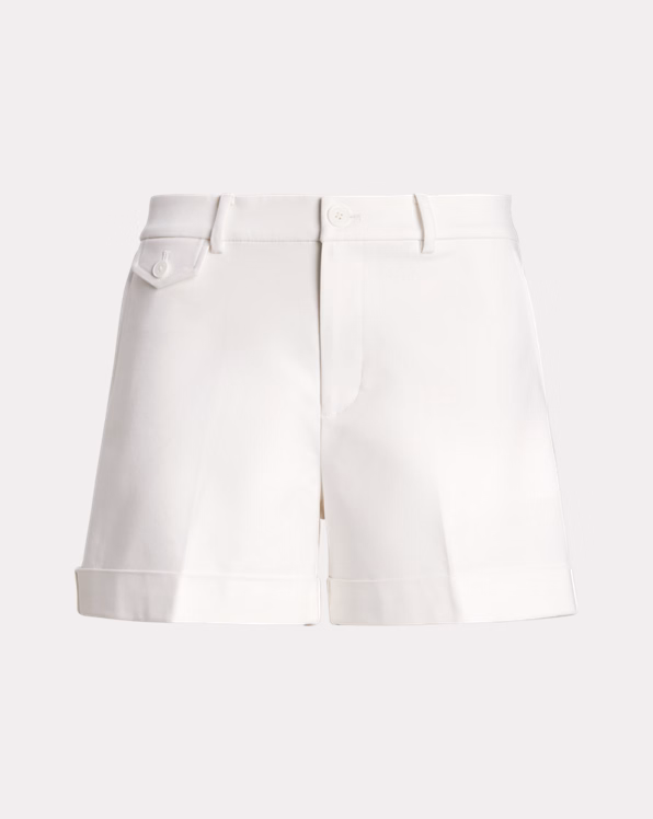 Pleated Double-Faced Cotton Short