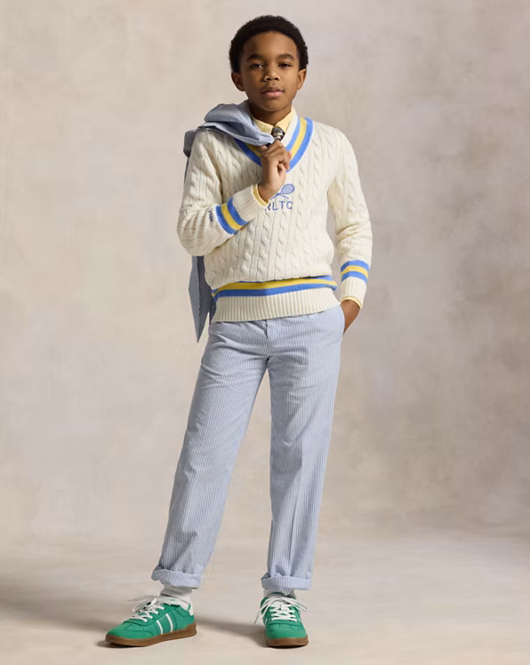 Embroidered Cotton Cricket Jumper