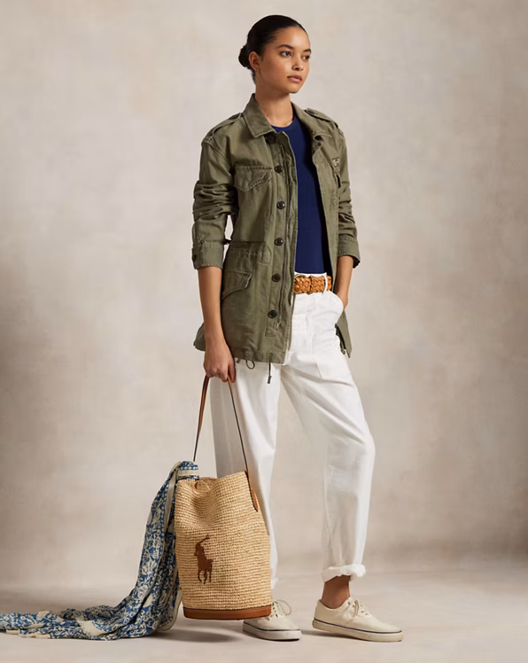 Pony Raffia Bellport Sling Bucket Bag