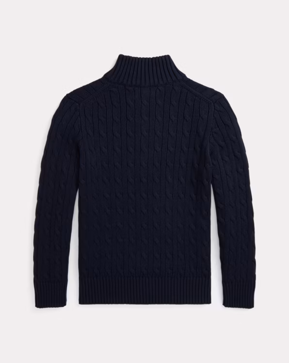 Cable-Knit Cotton Quarter-Zip Jumper