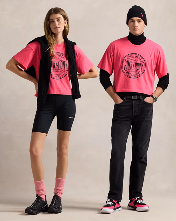 Pink Pony Cotton Jersey Cropped Tee