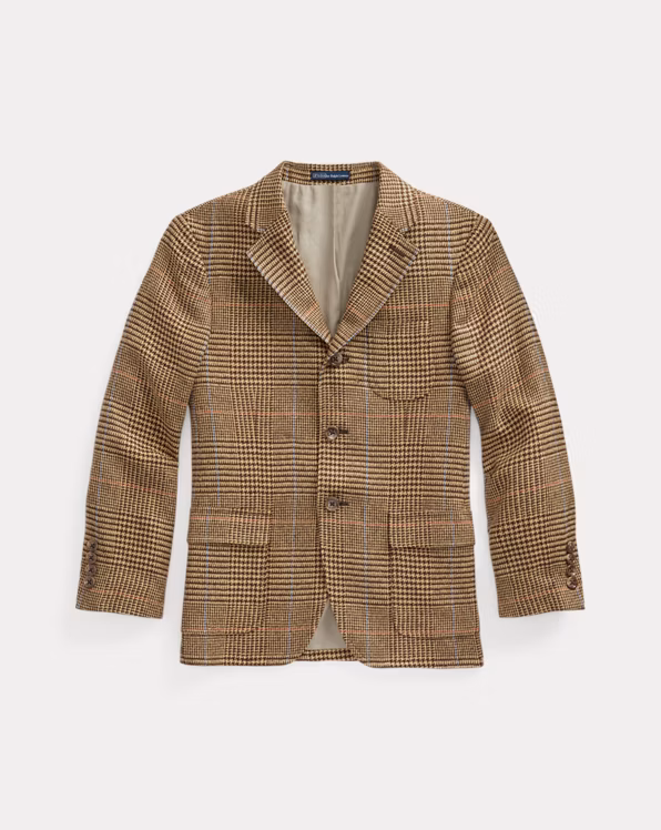 Glen Plaid Silk Blazer