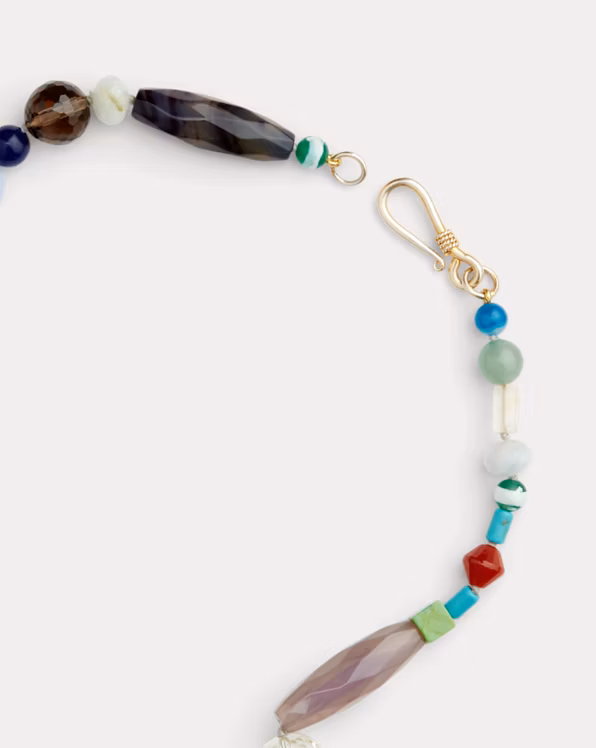 Long Beaded Stone Necklace