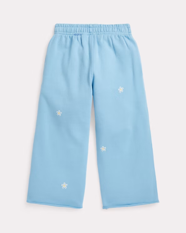 Floral Wide-Leg Tracksuit Bottoms