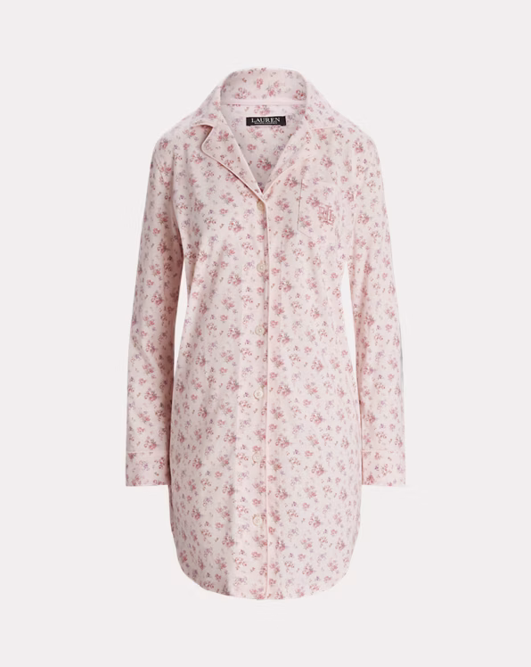Floral Cotton-Blend Jersey Sleep Shirt