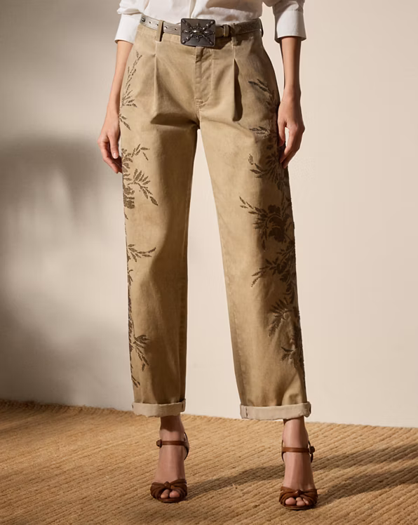 Fallon Embellished Cotton Chino Trouser