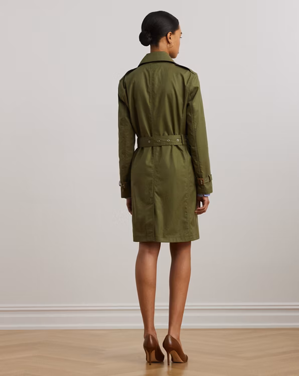 Belted Cotton Twill Trench Coat