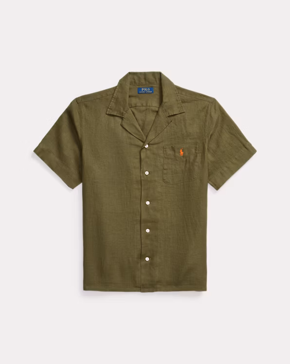 Classic Fit Linen Camp Shirt