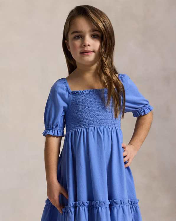 Smocked Cotton Jersey Dress