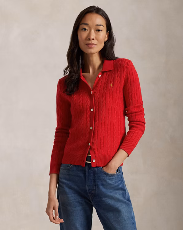 Cable-Knit Wool-Cashmere Cardigan