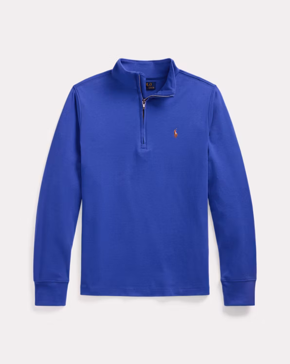 Cotton Interlock Quarter-Zip Pullover