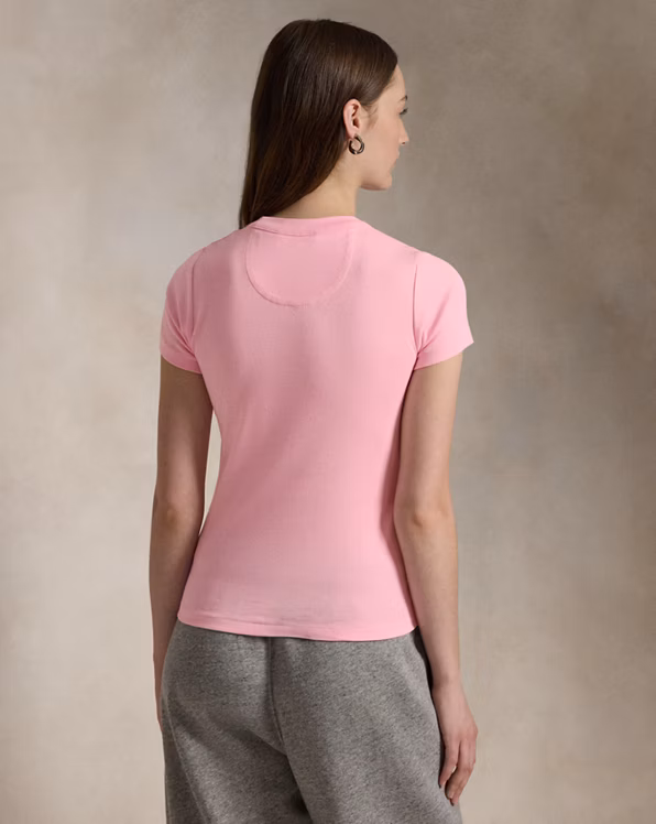 Pink Pony Cotton Rib-knit Tee