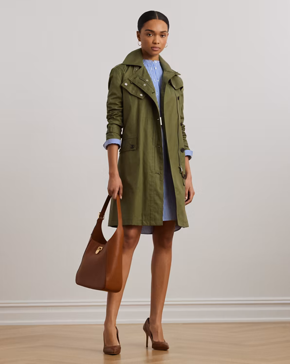 Belted Cotton Twill Trench Coat