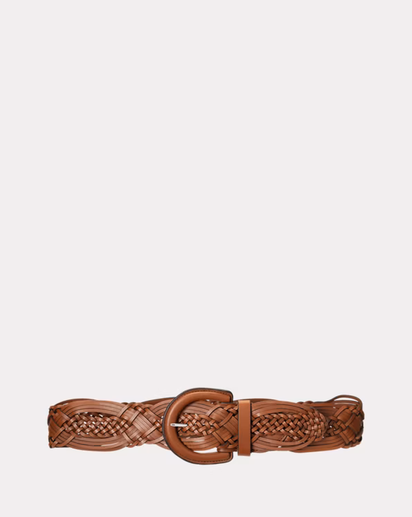 Braided Leather Wide Belt
