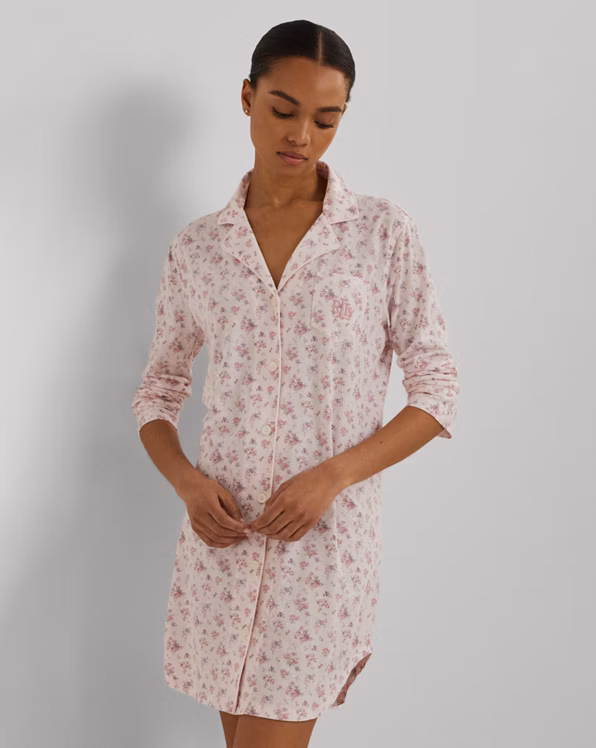 Floral Cotton-Blend Jersey Sleep Shirt