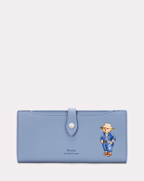 Polo Bear Leather Snap Wallet