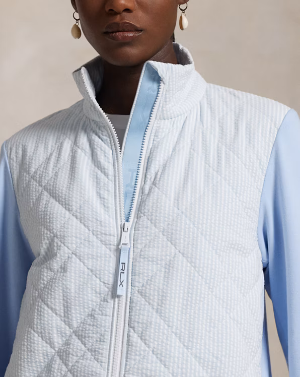 Hybrid Quilted-Panel Zip Jacket