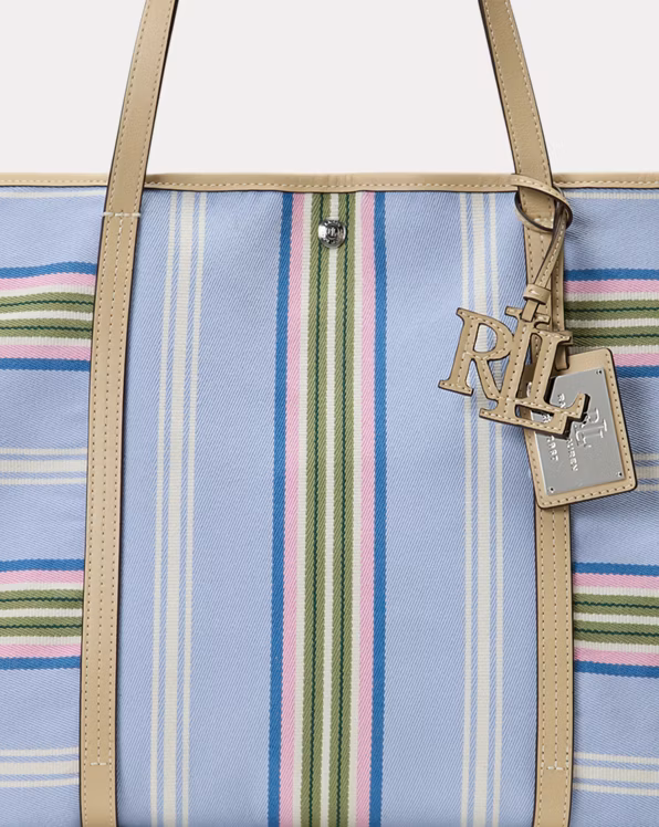 Striped Twill Large Emerie Tote