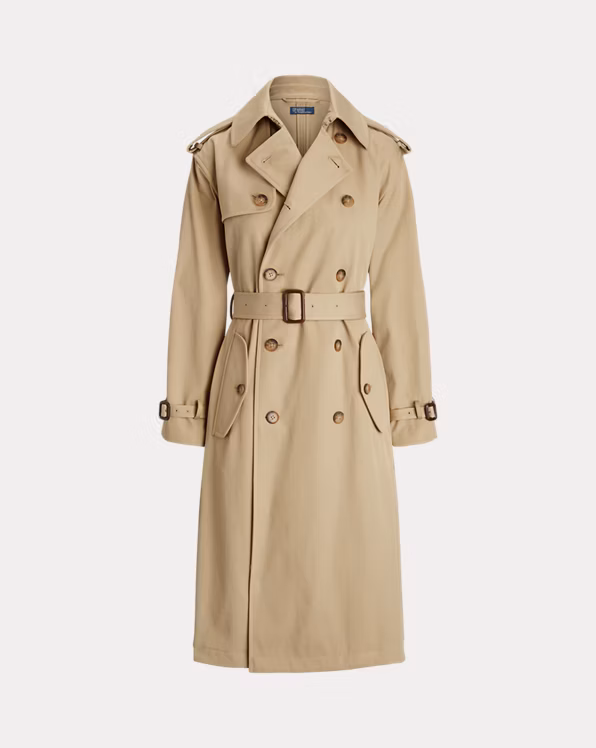 Double-Breasted Twill Trench Coat