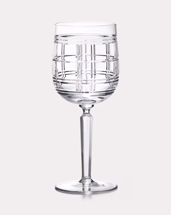 Hudson Plaid Red Wine Glass