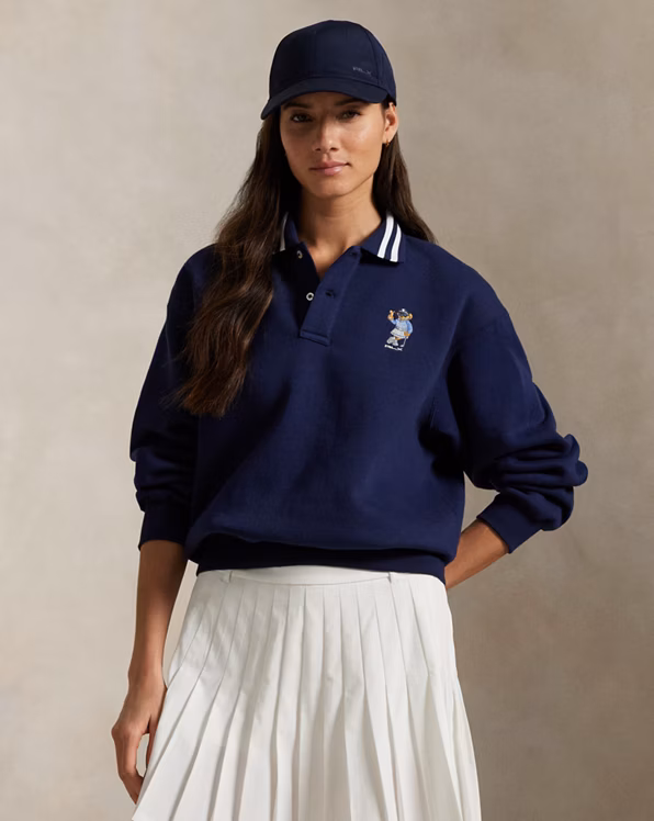 Polo Bear Fleece Long-Sleeve Polo Shirt