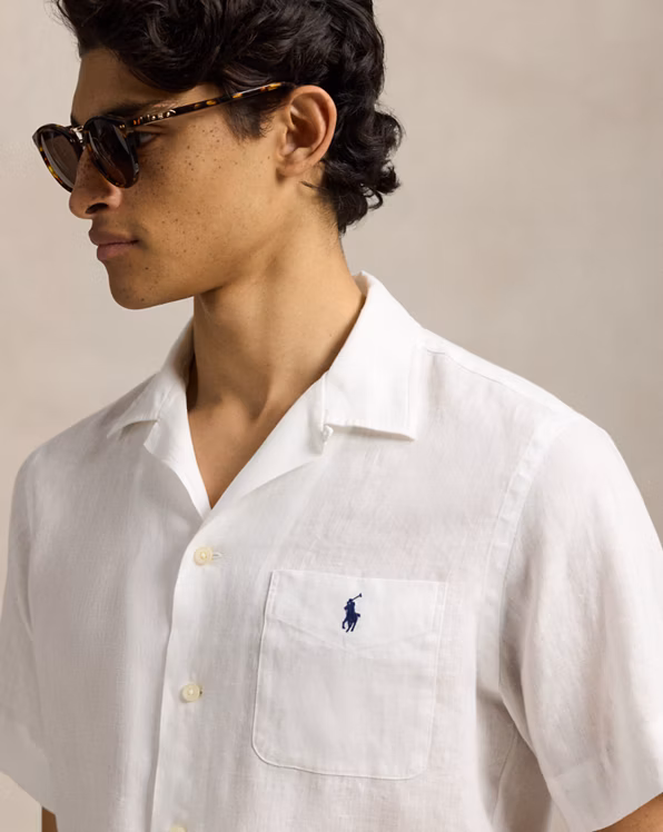 Classic Fit Linen Camp Shirt