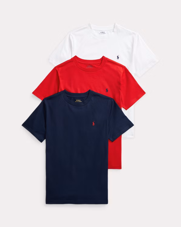 Cotton Jersey Crewneck T-Shirt 3-Pack