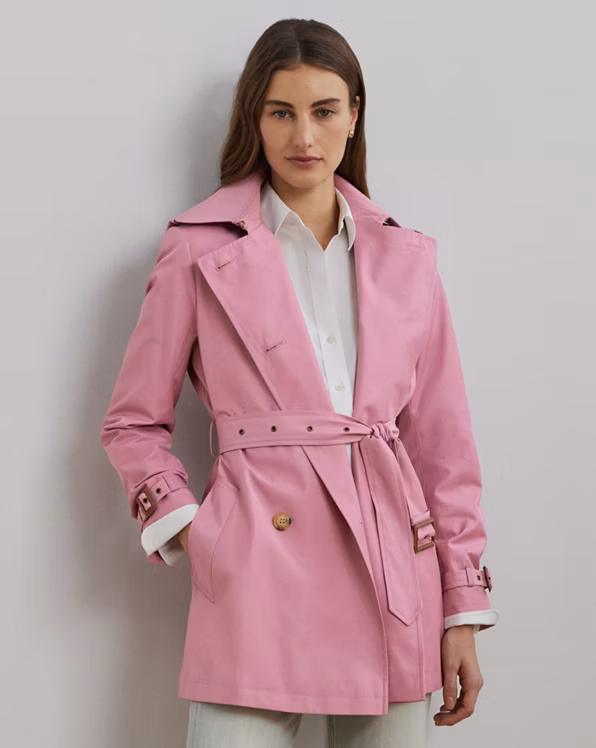 Double-Breasted Cotton-Blend Trench Coat