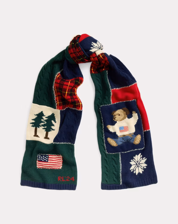 Multi-Patchwork Wool-Blend Scarf