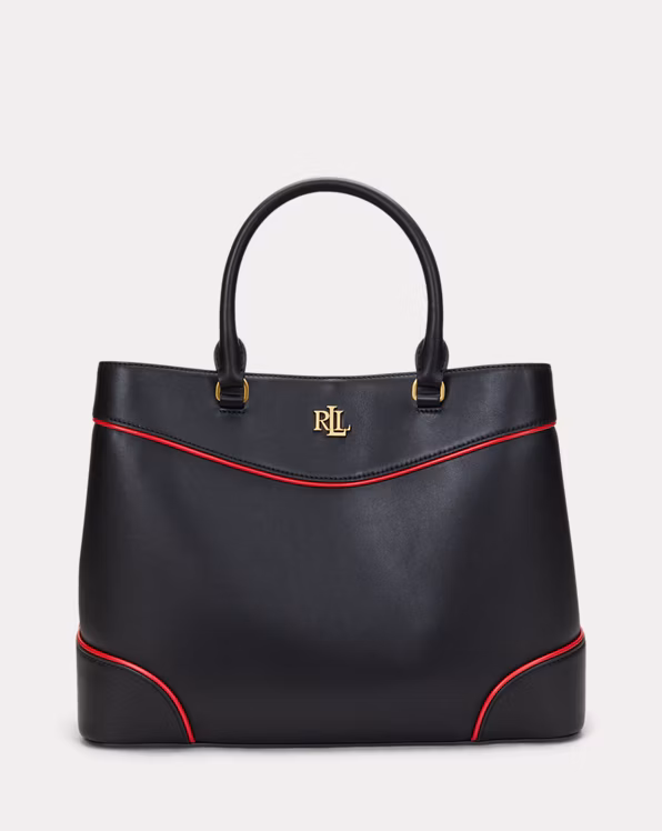 Two-Tone Leather Large Marcy Satchel