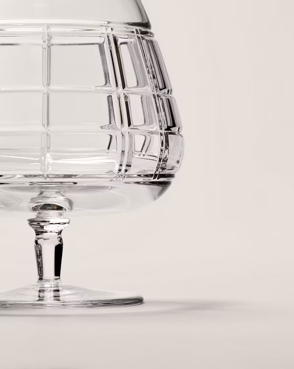 Hudson Plaid Brandy Glass