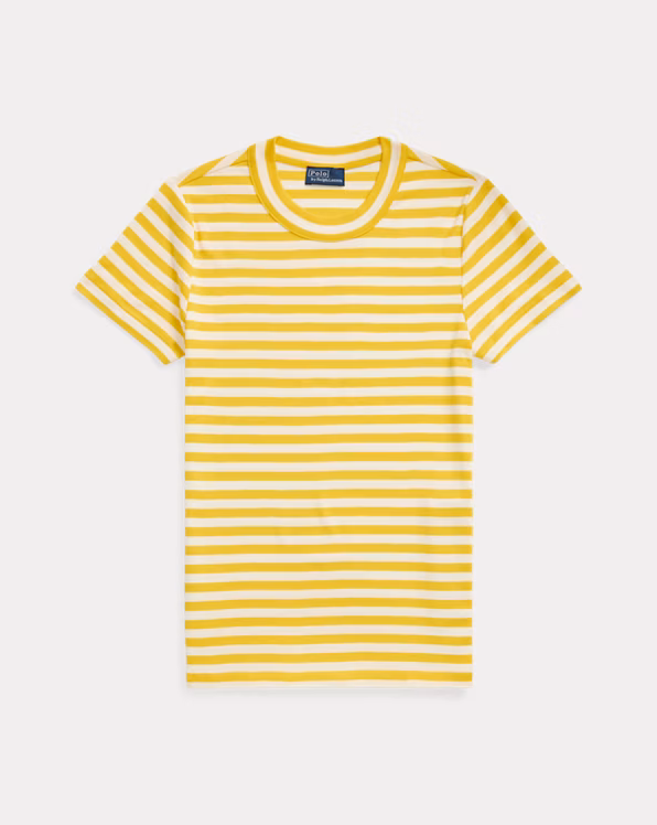Striped Rib-Knit Cotton Crewneck T-Shirt