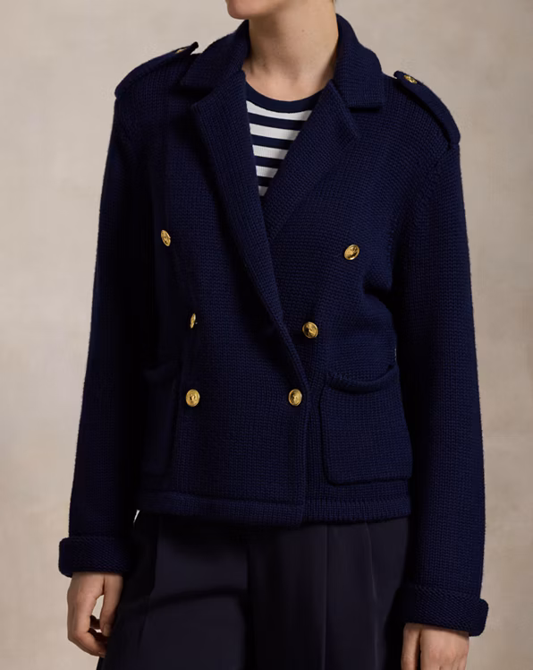 Double-Breasted Wool Jumper Blazer