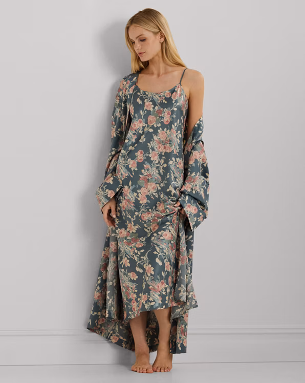 Floral Satin Ballet Nightgown
