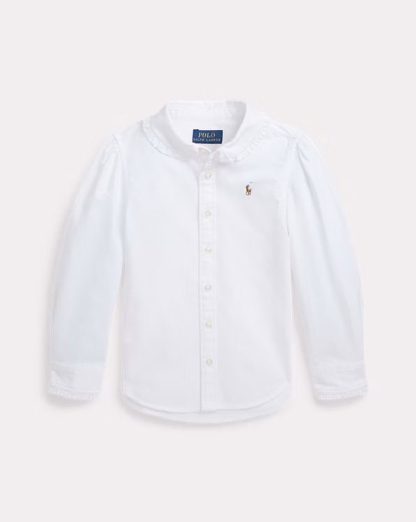 Ruffled Cotton Oxford Shirt
