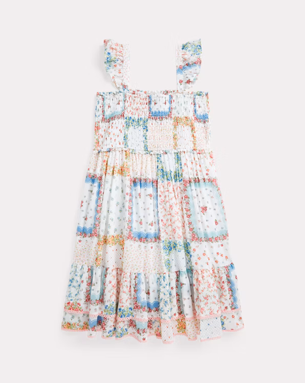 Floral Smocked Cotton Batiste Dress