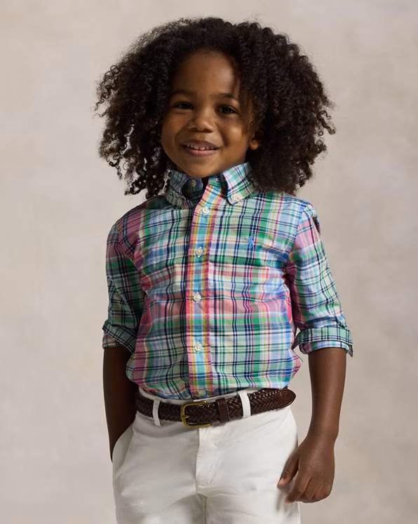 Plaid Cotton Poplin Shirt